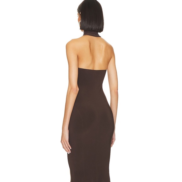 Norma Kamali Chocolate Sleeveless Maxi Dress - Picture 2 of 13